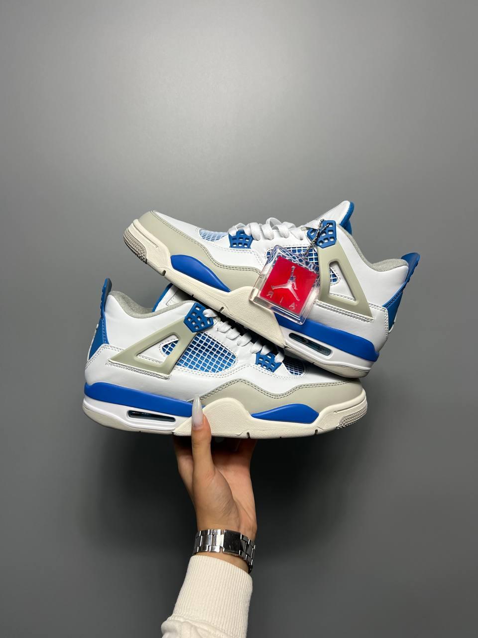 Кросівки чоловічі білі Nike Air Jordan 4 Retro Golf Military Blue (12856)