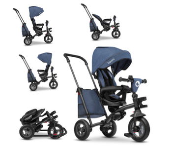 Дитячий триколесний велосипед-коляска з батьківською ручкою Lionelo Tris Jeans Польща