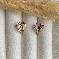 Cережки детские бабочки Xuping Jewelry из медицинского сплава (АРТ. №695)