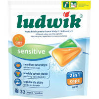 Капсулы для стирки Ludwik Sensitive 2 в 1 для белых и цветных вещей 32 шт. (5900498025910)