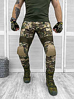 Военные тактические штаны c наколенниками мультикам, армейские брюки с наколенниками рип-стоп мультикам