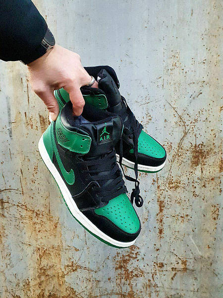Air jordan 1 green white best sale black