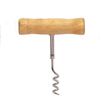 Класичний штопор із дерев'яною ручкою 10*8 см X3-66 в упаковці 10 шт