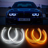 Ангельські очі Crystal Led bmw e46 (фары галоген)