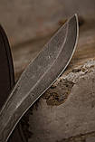 Ексклюзивний ніж-мачете ручної роботи з дамаської сталі «Кукрі #2» HRC 60, фото 3