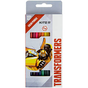 Олівці кольорові двосторонні Kite Transformers TF22-054, 12 шт., фото 2