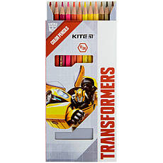 Олівці кольорові двосторонні Kite Transformers TF22-054, 12 шт., фото 2
