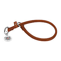 Кожаный ошейник-удавка для собак ВАУДОГ СОФТ рывковый, коричневый, XS, діаметр 6 мм, длина 30 см