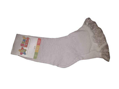 Шкарпетки 12пар дитячі стрейч SK033 рюша мереживо ( білий) р.18-20 ТМ Star Kids FG