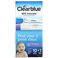 Clear Blue, Easy Ovulation Kit, 10 тестов на овуляцию + 1 тест на беременность в Украине