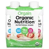 Orgain, Organic Nutrition, питательный коктейль, клубника и сливки, 4 упаковки по 330 мл (11 жидк. Унций) Киев