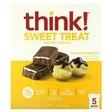Think !, Sweet Treat, батончик с высоким содержанием протеина, бостонский кремовый пирог, 5 батончиков, 57 г в