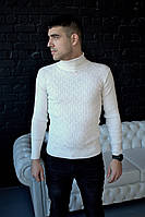 Мужской свитер с высоким горлом бежевый, Бежевые мужские свитера Турция L