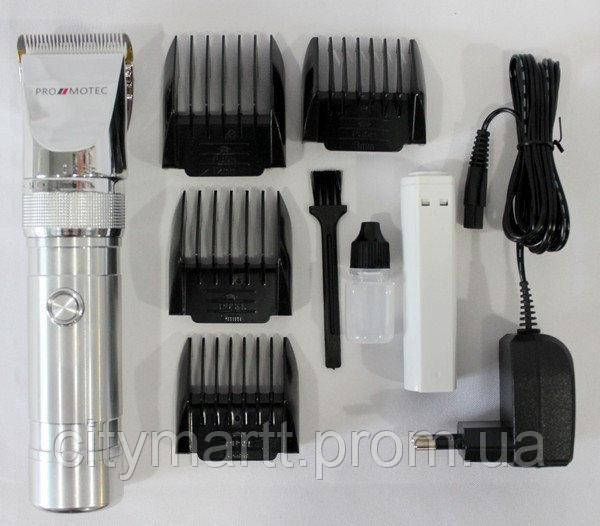 Профессиональная аккумуляторная машинка для стрижки волос Promotec PM 358 Серебро CM, код: 7784799 - фото 3 - id-p1936867520
