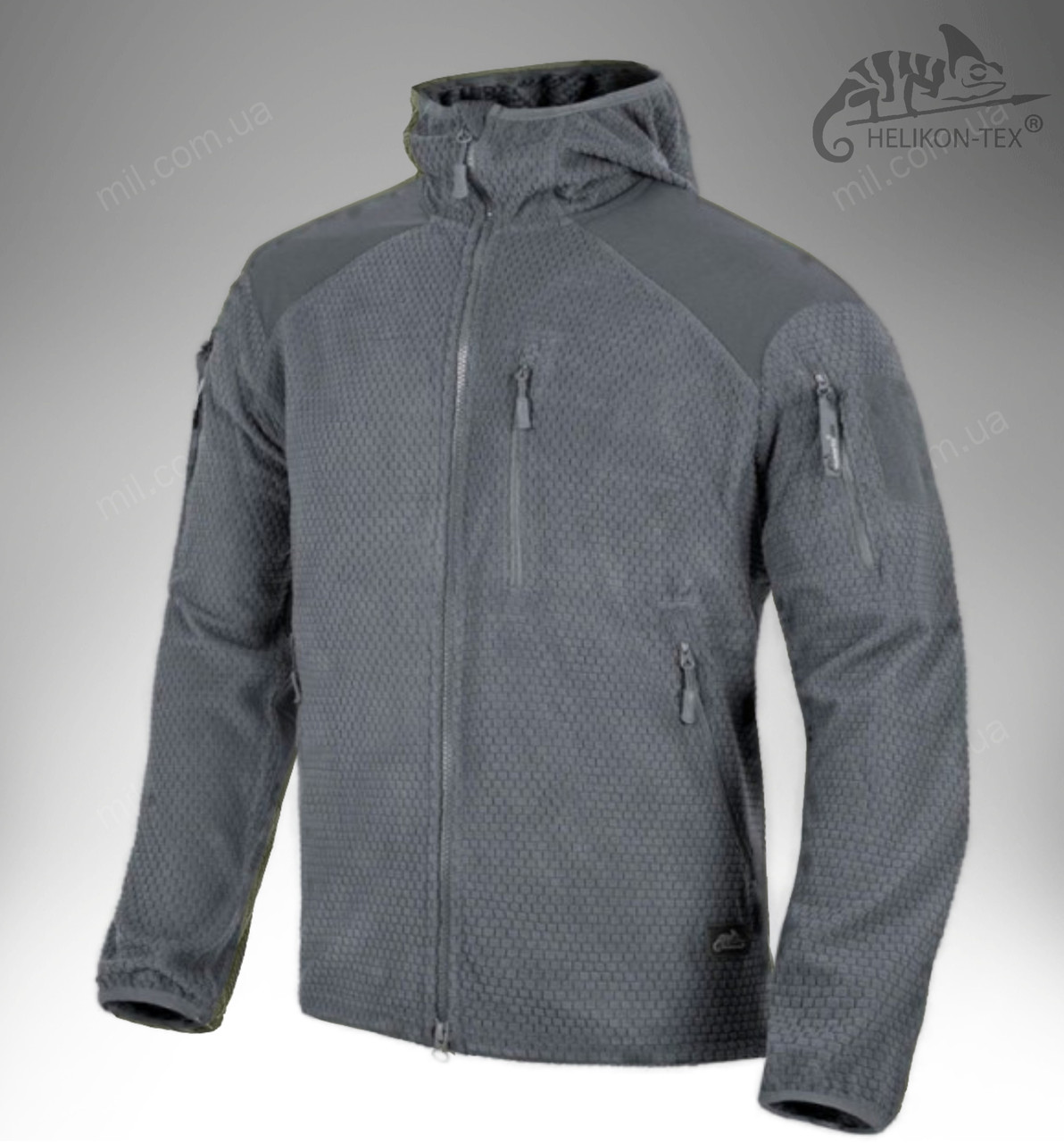 Багатофункціональна тактична флісова кофта Helikon Tex ALPHA HOODIE Jacket (shadow grey)