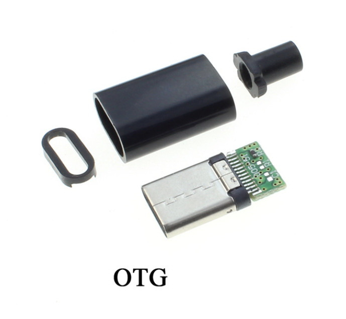 Роз'єм USB Type-C OTG розбірний ремонтний чорний білий