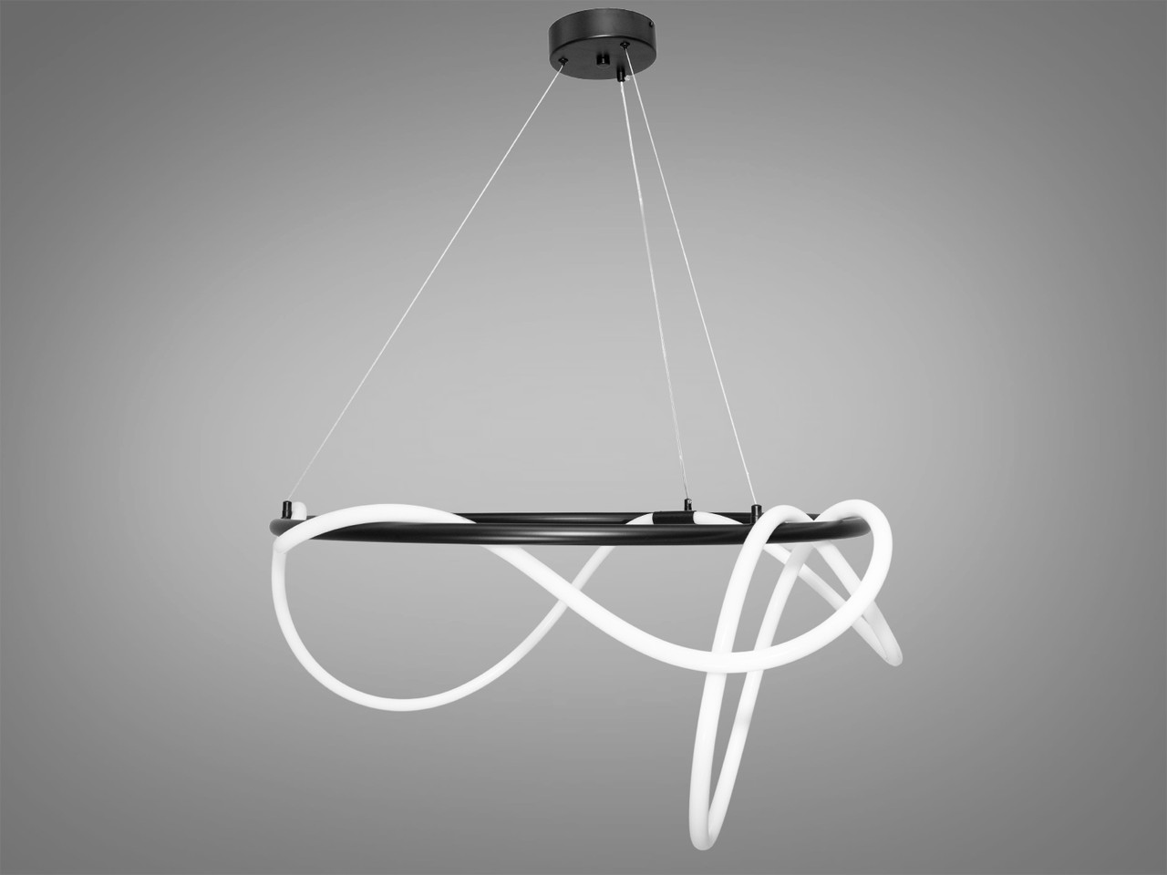 Сучасна світлодіодна люстра для залу, колір чорний, 32 W на 5 м2 Y2101-800BK-LS