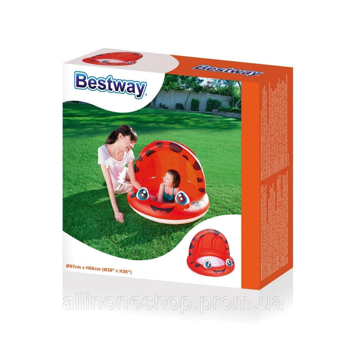 Детский надувной бассейн «Божья коровка» Bestway 52189, красный, 97 х 66 см, с навесом (hub_g AO, код: 2593274 - фото 6 - id-p1936921500