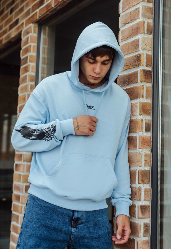 Худі з етнічним принтом Staff ethno & logo oversize