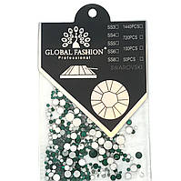 Декор для нігтів Global Fashion Swarovski Камінці. Мікс розмір. Dark Green