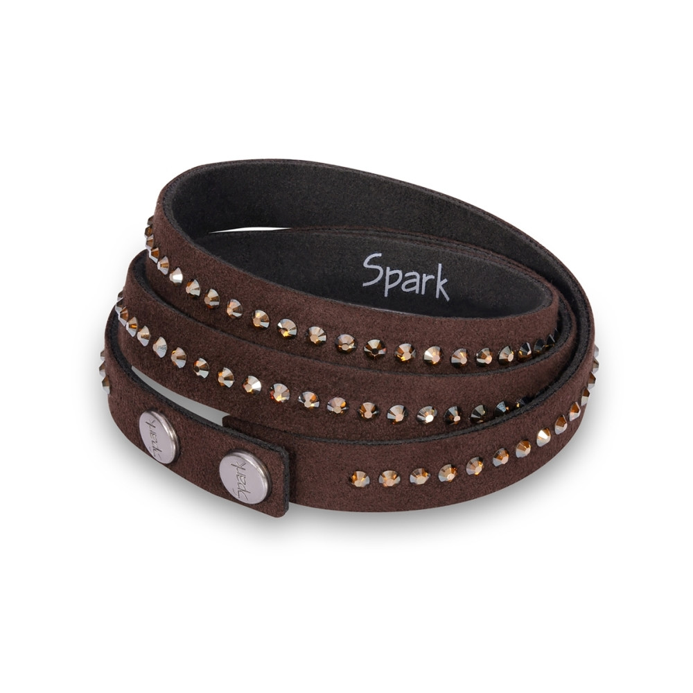 Браслет з алькантари Spark Fancy зі Swarovski (BTR1MOBRS)