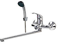 Змішувач для ванни універсальний євро довгий гусак з душем PREMIERE 006