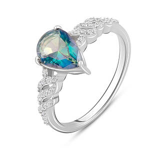 Срібне кільце SilverBreeze з містик топазом 1.425ct (2096306) 18.5, фото 1