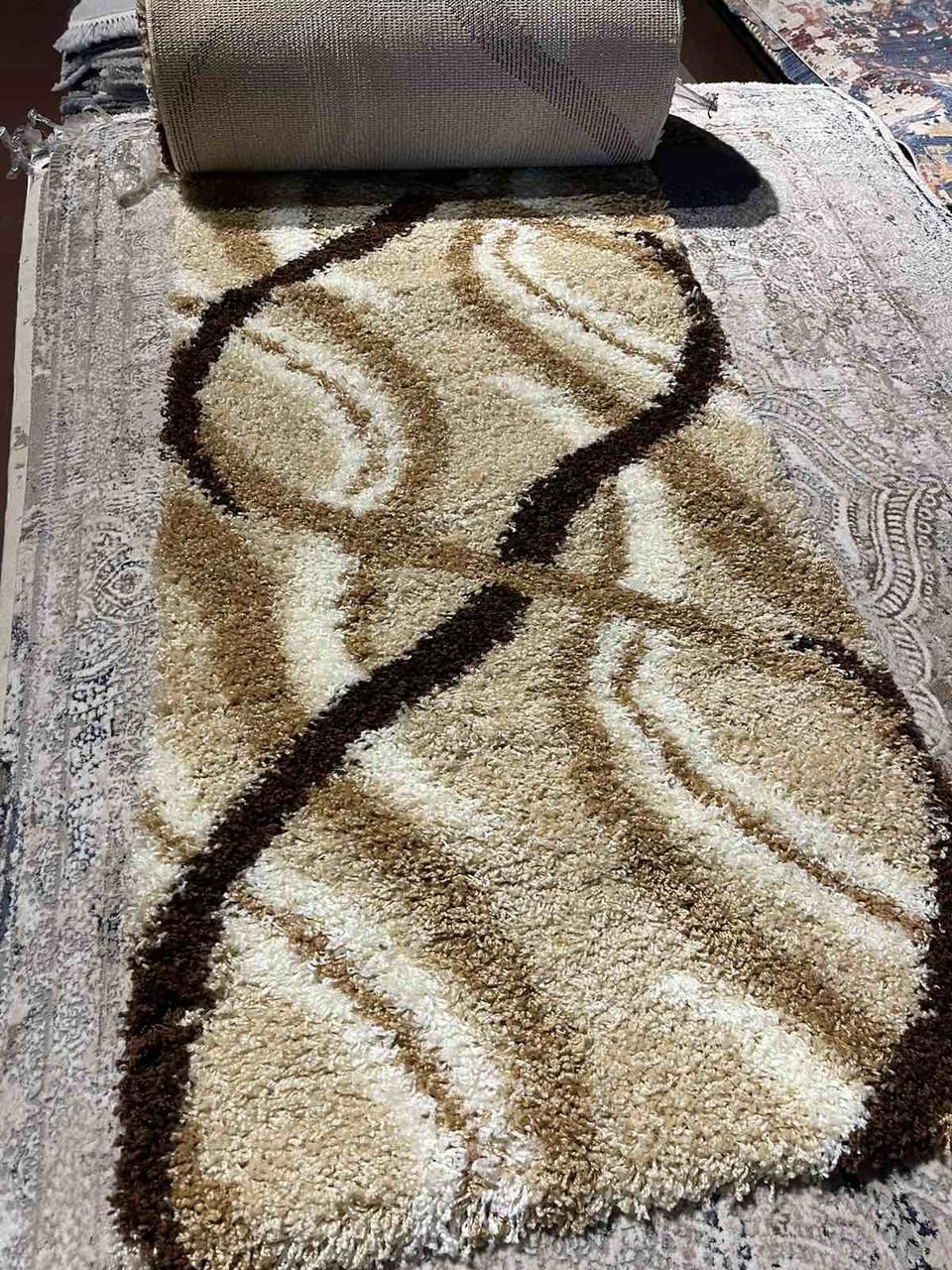 ДОРІЖКА З ВИСОКИМ ВОРСОМ FІRST SHAGGY БЕЖЕВИЙ КОЛІР, фото 1