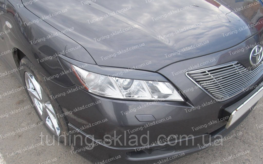Вії на фари Toyota Camry 40 верхні (накладки на передні фари Тойота Камрі 40), фото 1