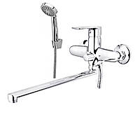 Змішувач у ванну кімнату Zerix JKC-A439 з довгим виливом і душем (ZX2925)