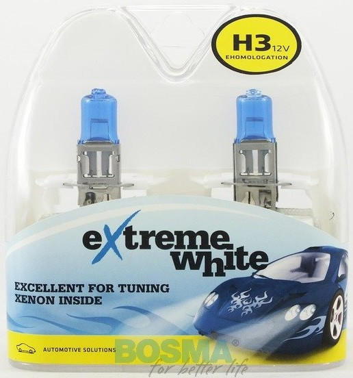 Автомобільна лампа 8399 H3 12V 55W PK22s EXTREME WHITE twin boxes Bosma