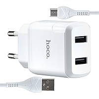 СЗУ Hoco N7 Speedy dual port charger set Micro ( EU ) White