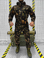 Тактический маскировочный костюм Soft Shell Комплект куртка штаны софтшел камуфляж на флисе