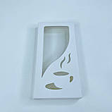 Коробка для шоколаду, 160*80*17 мм, з вікном "чашка", біла, фото 2
