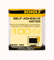 Блок паперу з липким шаром Scholz 38x51 мм 100 аркушів Жовті
