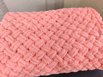 Плюшевий дитячий плед ручної роботи з обв'язуванням, 85*85см