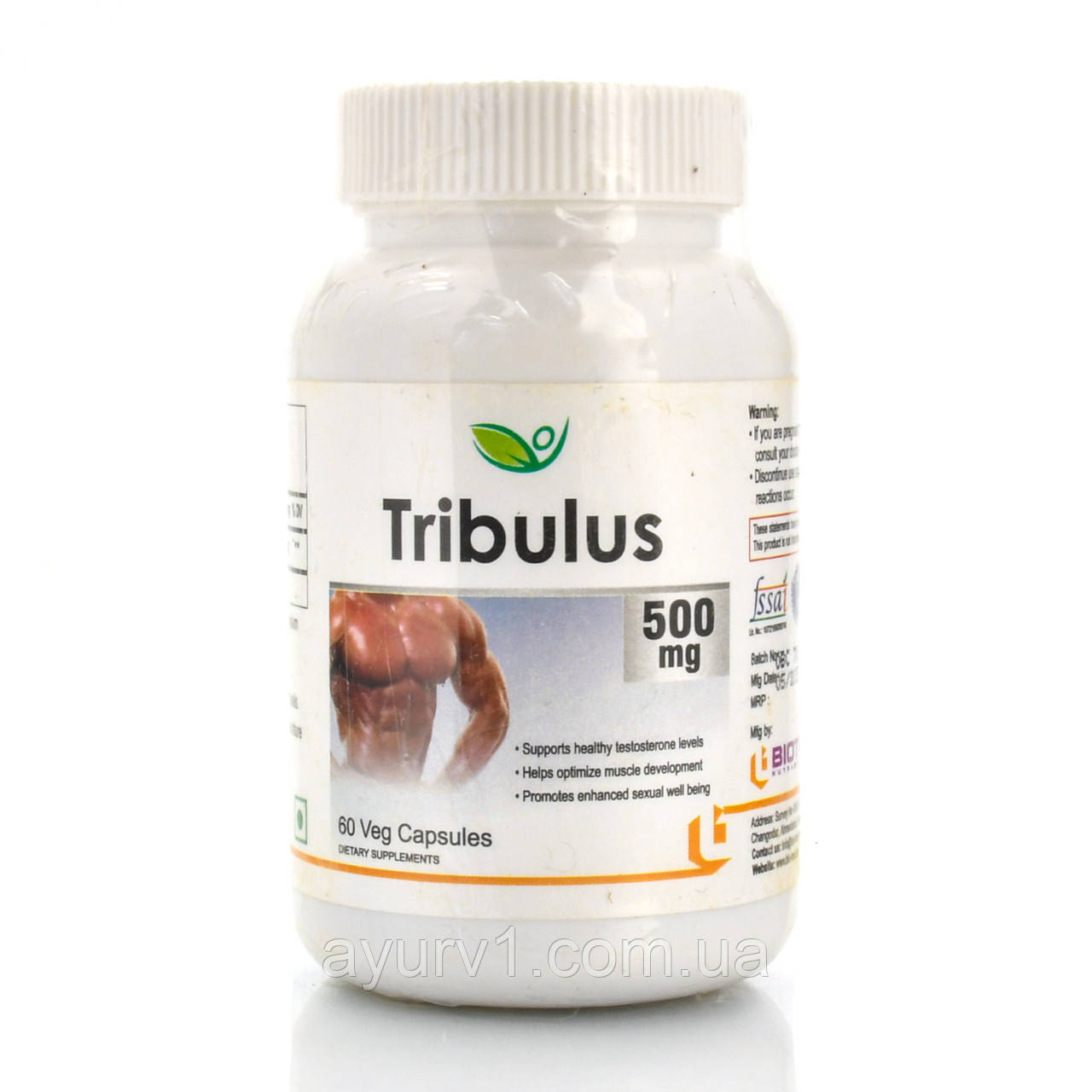 Трібулус, Tribulus 500 mg Biotrex 60 veg. capsules для збільшення тестостерону