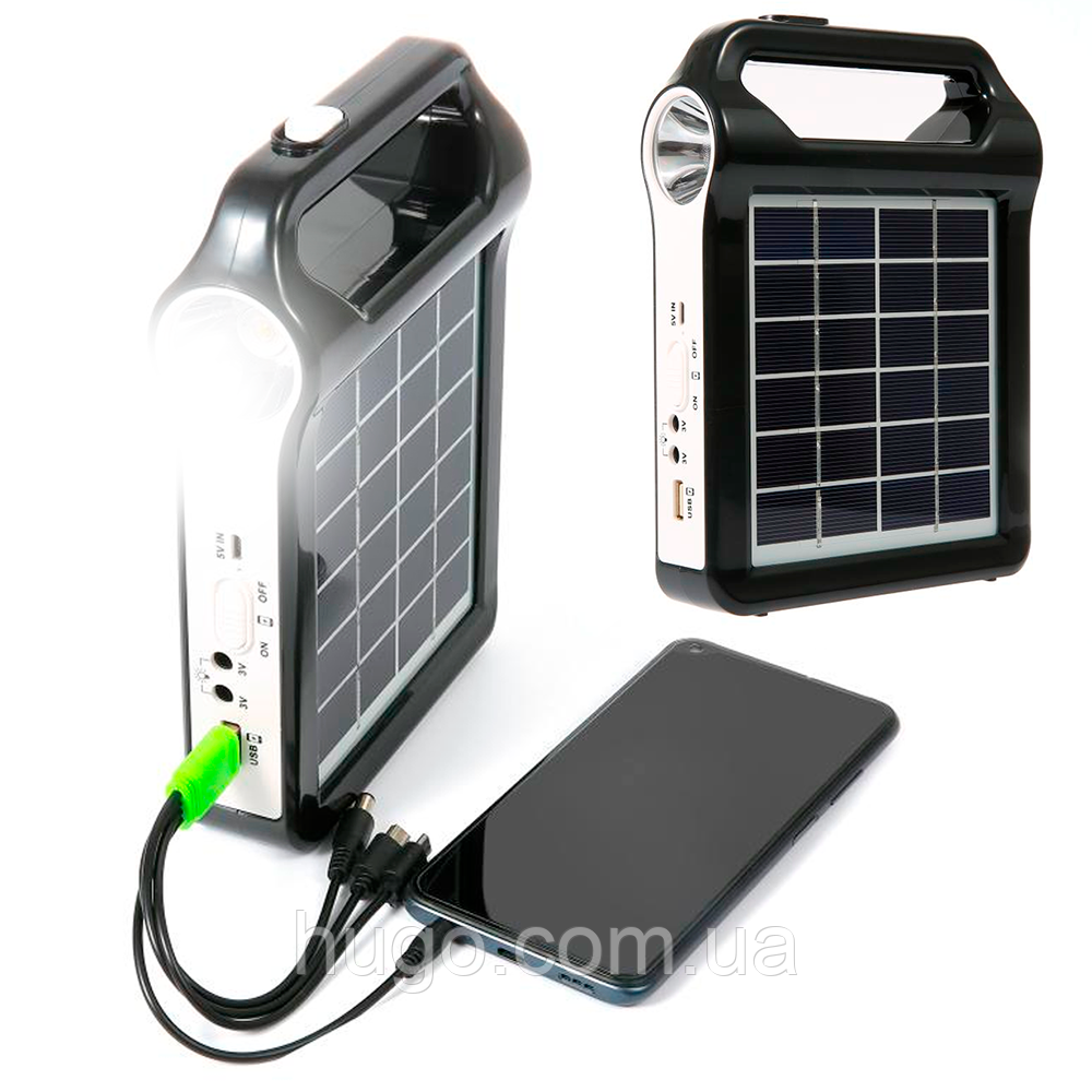 Ліхтар з Power Bank і сонячною панеллю, 9V 3W, EP-035 / Кемпінговий ліхтар з повербанком