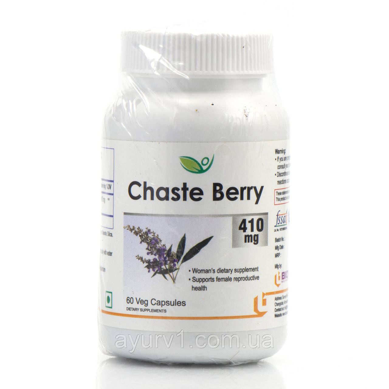 Вітекс священний екстракт 410 мг Часте беррі Chaste Berry Biotrex 60 caps при гормональному збої для жінок