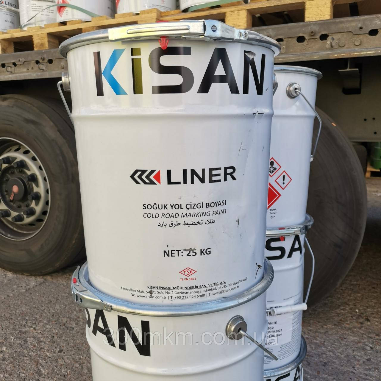 LINER Холодний пластик для дорожньої розмітки білого кольору, фото 1