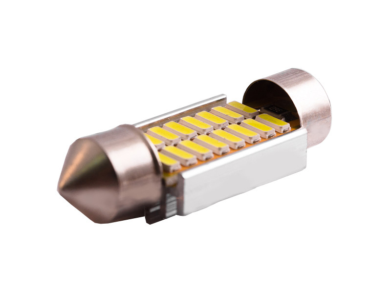 Світлодіодна авто лампа S85-36mm-16smd 4014 обманка білий 12V LEDUA