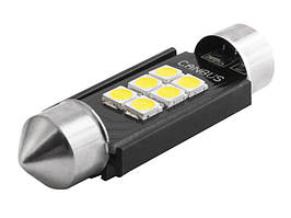 Світлодіодна авто лампа S85-39mm-6smd 3020 обманка 12-24V білий LEDUA