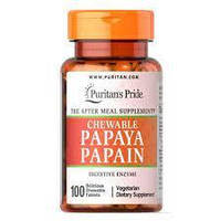 Chewable Papaya Papain Puritan's Pride, 100 жувальних таблеток