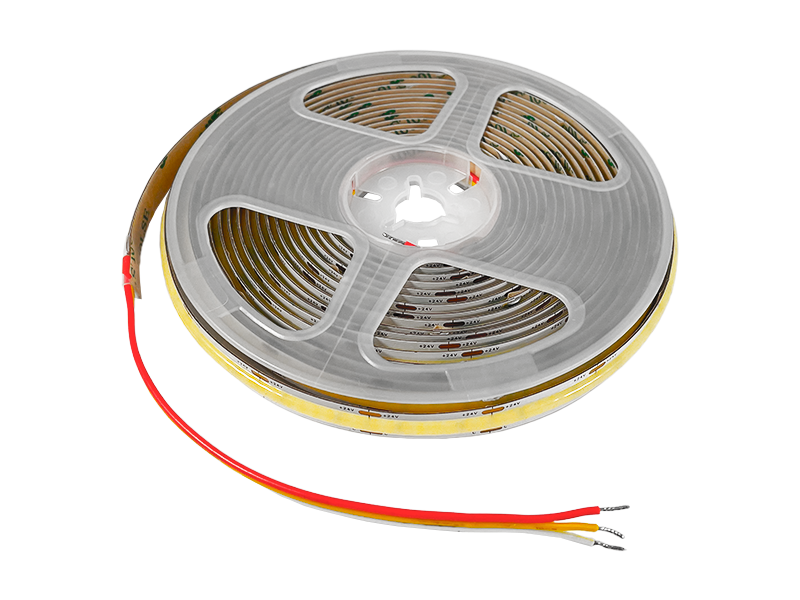 Світлодіодна стрічка COB 10mm 14W/m 1100лм IP33 подвійна плата білий 3000-6500к 24V, фото 1