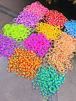 Набор двухцветных резинок для плетения из 12 видов со специальными крючками