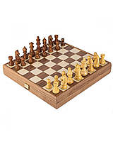 Набір дерев'яних шахів Manopoulos з шаховими фігурами Staunton і дошкою з горіхового дерева 27 см