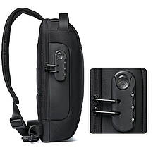 Чоловіча сумка-слінг через плече з USB-роз'ємом із захистом від крадіжки водонепроникна Weixier, фото 3