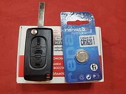 Ключ Fiat викидний Корпус 3 кнопки + батарейка Renata CR1620