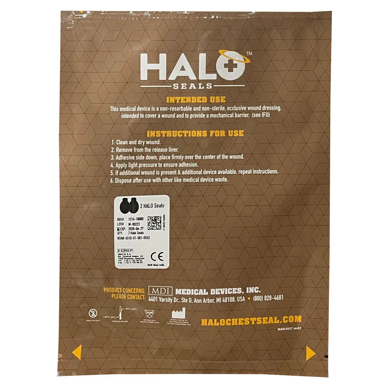 Окклюзионная наклейка Halo Chest Seal - фото 1 - id-p1937194413