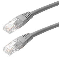 Патч-корд неекранований Sevian RJ45 UTP5e 7.0m patch AWG26 D4.5mm Gold сірий (78.01.4453) FG, код: 7455674